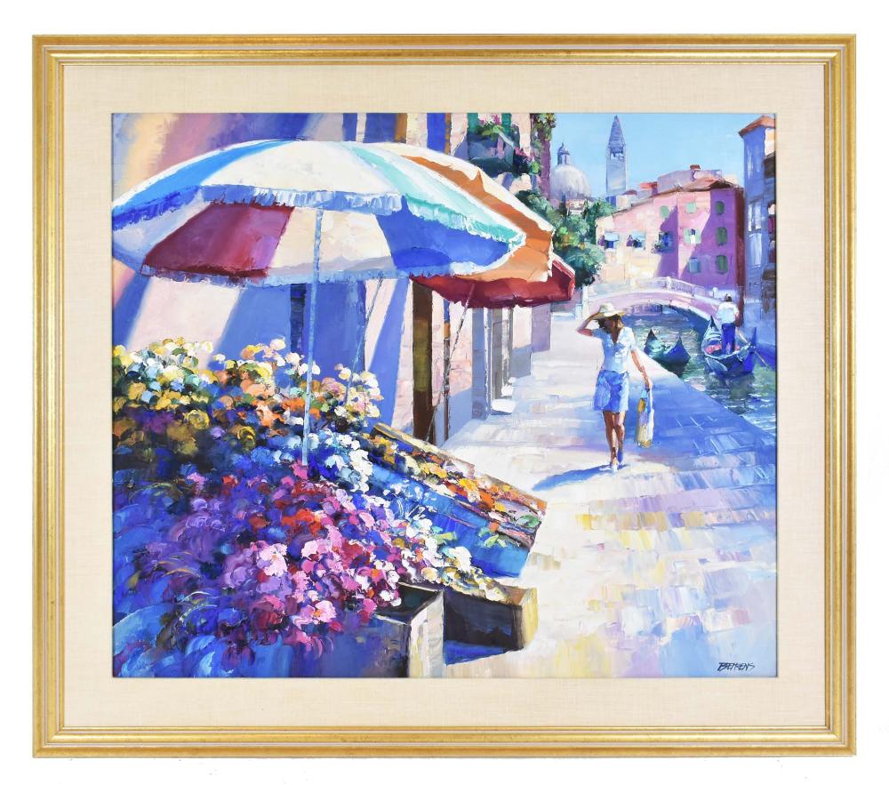 Appraisal: HOWARD CHESNER BEHRENS AMERICAN - Village Street with Flower Stall