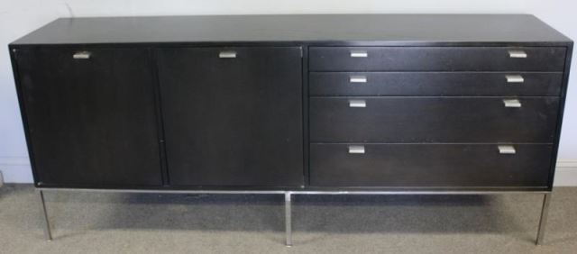 Appraisal: Midcentury Harvey Probber Credenza Cabinet Black lacquered credenza with doors