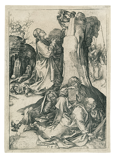 Appraisal: MARTIN SCHONGAUER Christ on the Mount of Olives Engraving circa