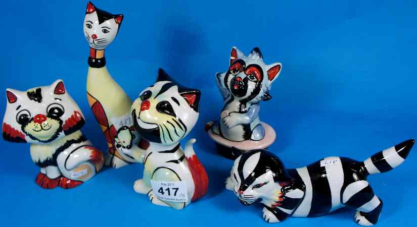 Appraisal: A collection of Lorna Bailey Comical Cats in various colours