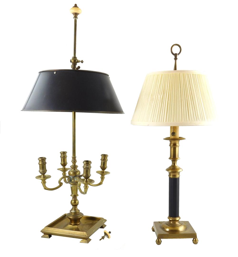 Appraisal: Bouillotte and candlestick form table lamps th early th C