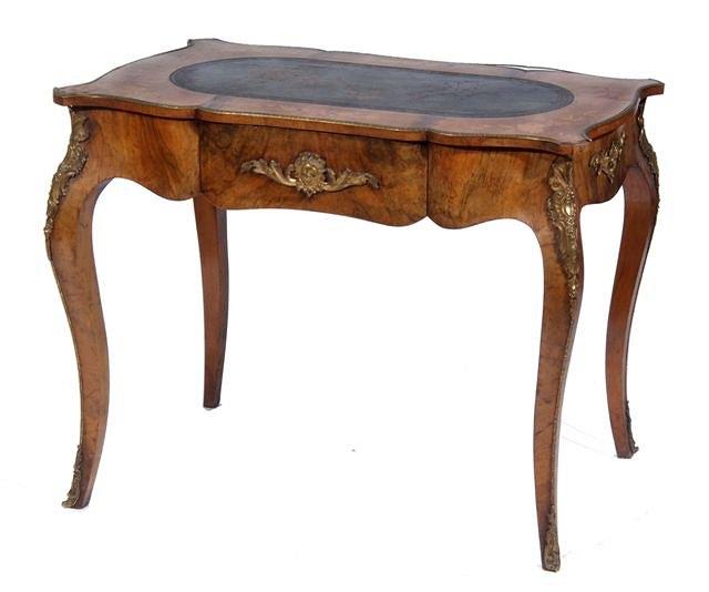 Appraisal: A TH CENTURY FRENCH WALNUT AND FLORAL MARQUETRY WRITING TABLE