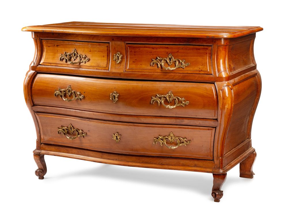 Appraisal: A French Provincial Walnut Bombe Commode A French Provincial Walnut