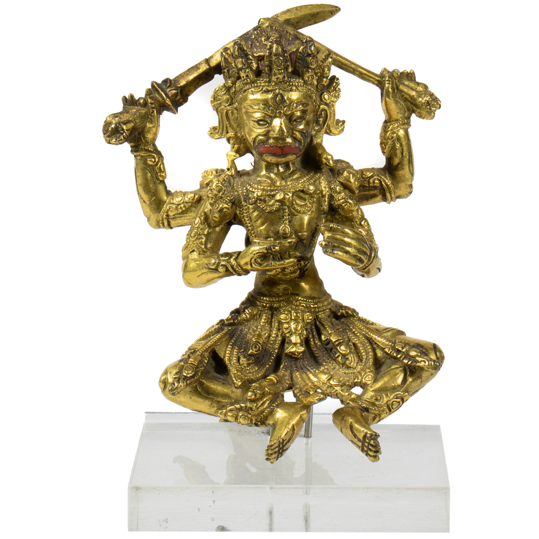 Appraisal: TIBETAN GILT BRONZE BUDDHIST FIGURE Tibetan gilt bronze Buddhist figure