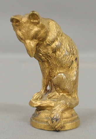 Appraisal: - Moigniez Jules French - gilt bronze seated fox wax