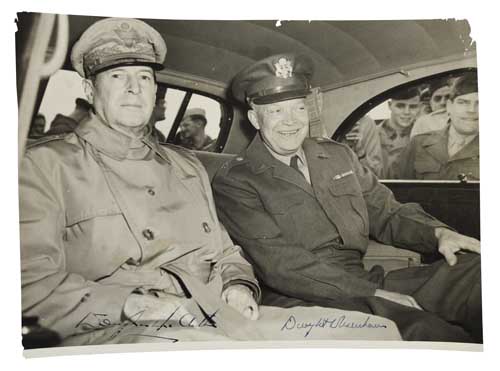 Appraisal: WARRIORS UNCHARACTERISTICALLY AT PEACE WW II MACARTHUR DOUGLAS AND EISENHOWER