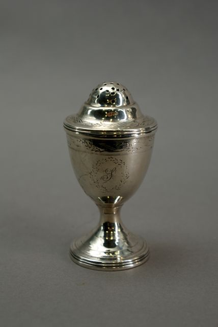 Appraisal: A urn form sterling silver pepperette by Francis Higgins first