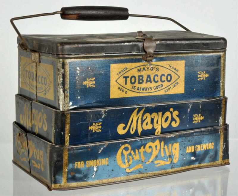 Appraisal: Collapsible Mayo's Cut Plug Lunchbox Description Original handle Nice overall