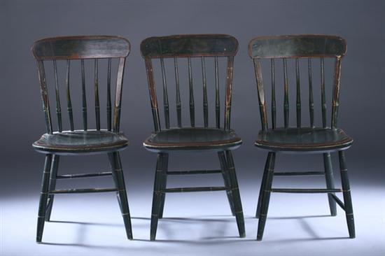 Appraisal: SET SIX AMERICAN PAINTED WINDSOR SIDE CHAIRS Circa - New