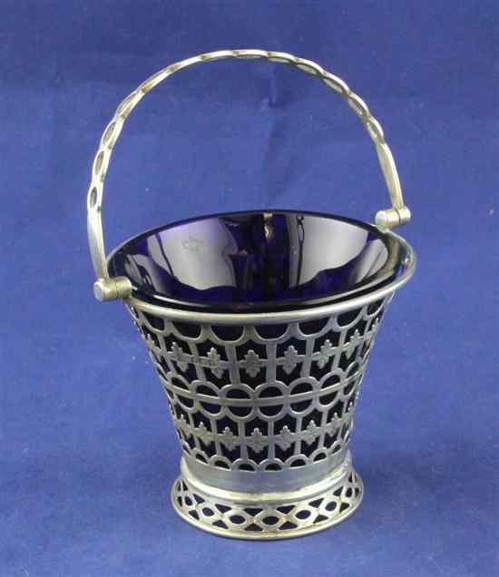 Appraisal: A George V pierced silver sugar basket of flared form