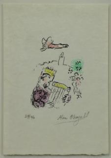 Appraisal: CHAGALL Marc Color Lithograph King David Signed lower right numbered