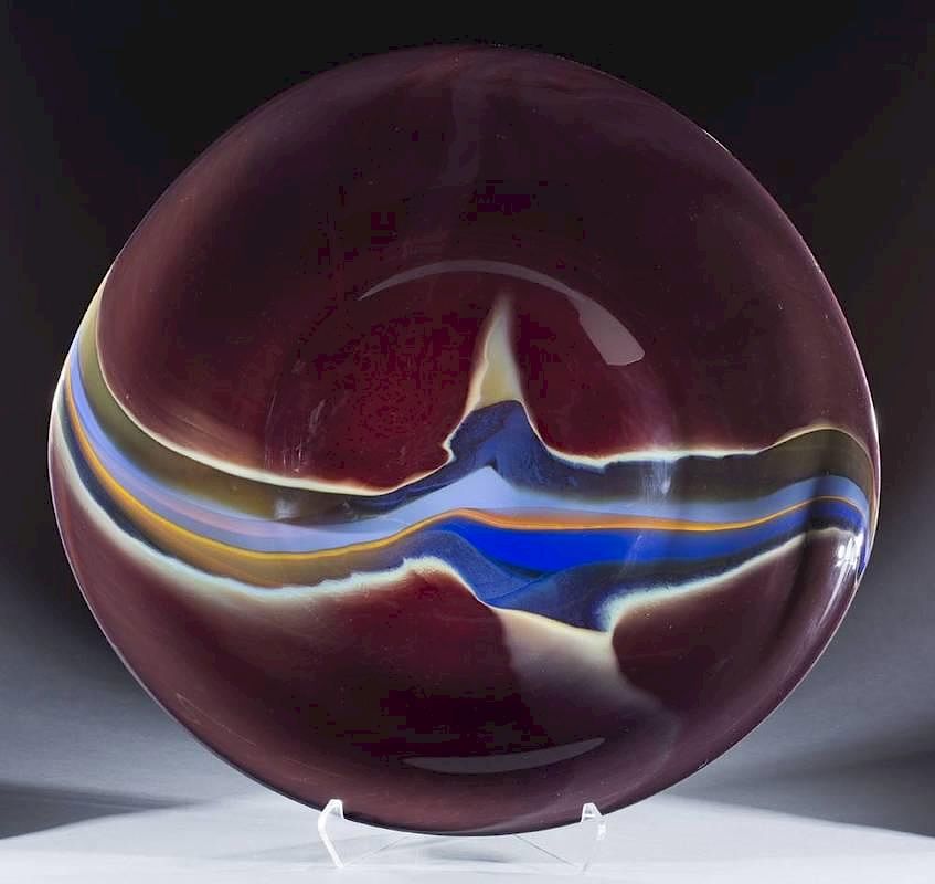 Appraisal: Randy Strong large art glass bowl A Randy Strong large