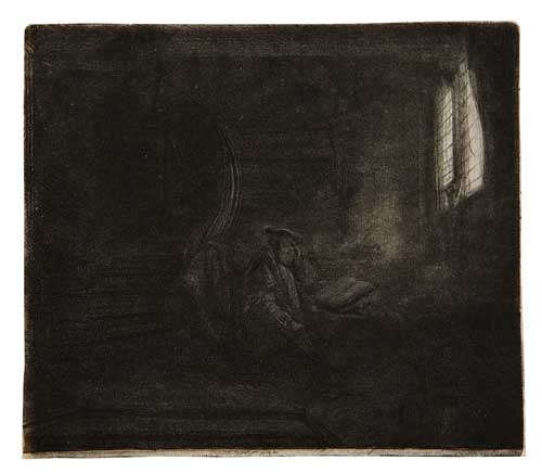 Appraisal: REMBRANDT VAN RIJN St Jerome in a Dark Chamber Etching