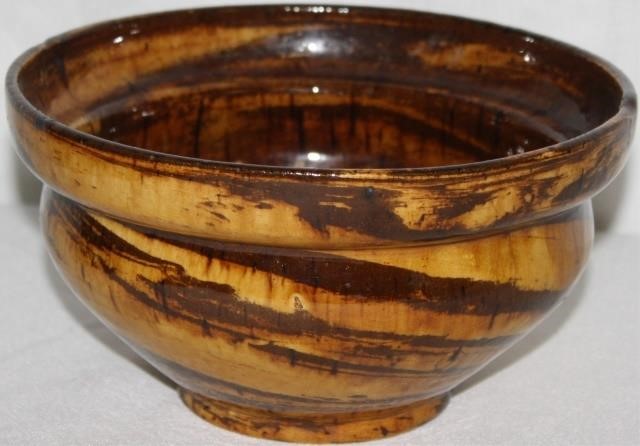 Appraisal: TH CENTURY RED WARE BOWL SWIRL DESIGN HIGH DIAMETER