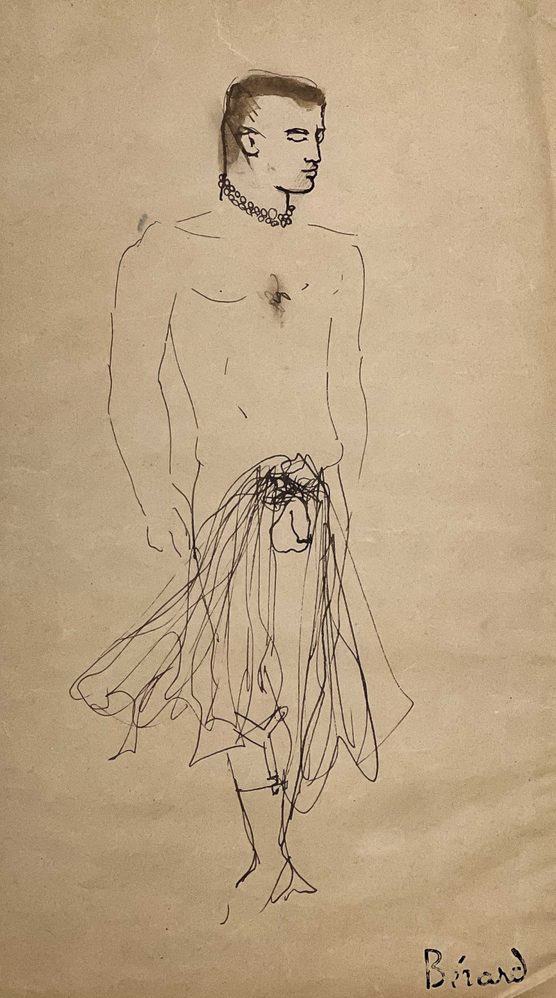 Appraisal: Christian B rardFrench - Untitled Standing Nude ink on papersheet