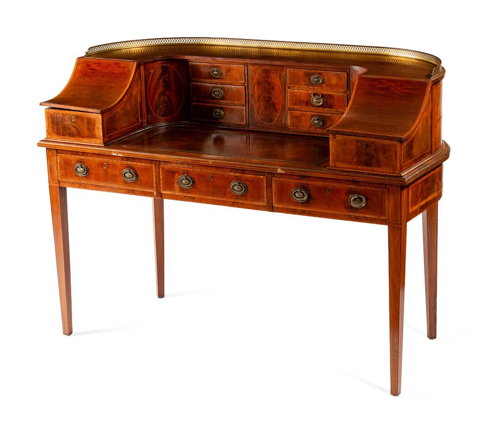 Appraisal: A Regency Style Mahogany Carlton House Desk A Regency Style