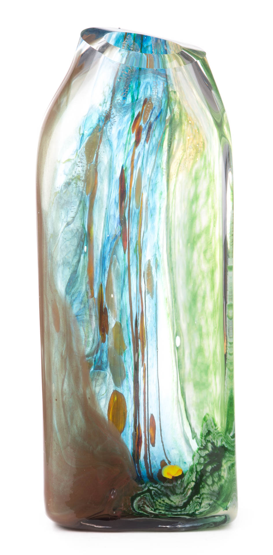 Appraisal: a Randi Solin Untitled Glass Vase American b hand-shaped free-blown