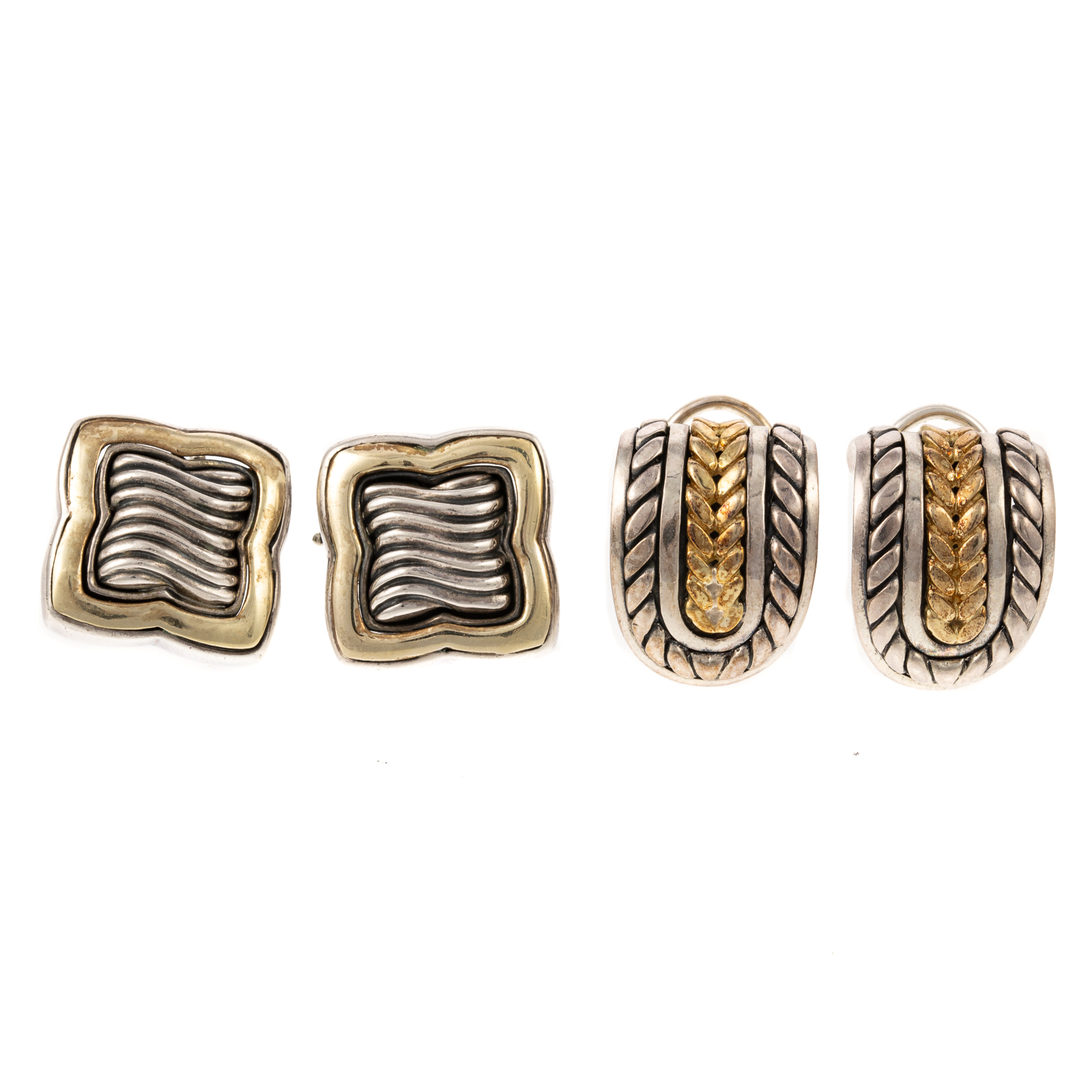 Appraisal: TWO PAIRS OF EARRINGS BY D YURMAN D WYSOR David