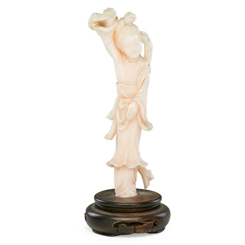 Appraisal: CHINESE WHITE CORAL FIGURE Condition Report