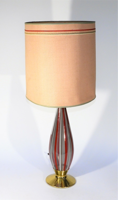 Appraisal: ATTR ALFREDO BARBINI MCM MURANO GLASS TABLE LAMP Italy -