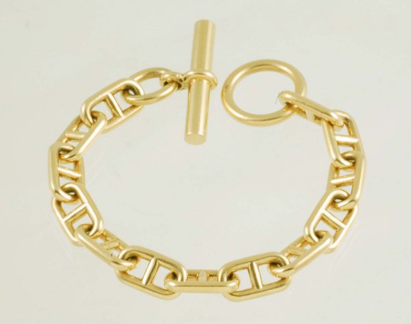 Appraisal: Hermes K yellow gold Chaine d'Ancre bracelet Anchor links with