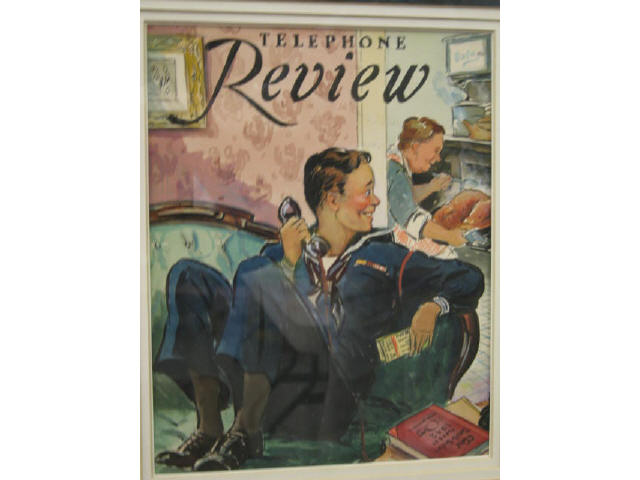 Appraisal: Stephen J Voorhees Illustration Telephone Review navy officer on phone