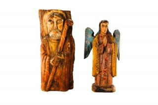 Appraisal: Collection of Two Carved Polychrome Santos Continental Mexican th century