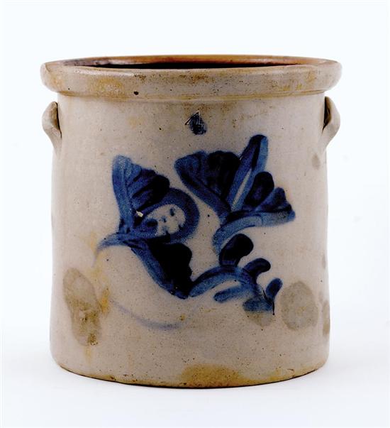 Appraisal: Salt-glazed stoneware crock New York or Pennsylvania circa - gallon