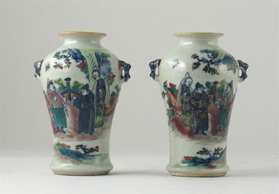 Appraisal: A pair of Chinese vases decorated in polychrome with figures