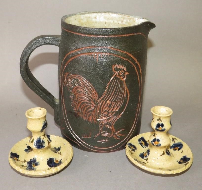 Appraisal: PIECES OF FOLK ART REPRODUCTION POTTERY BY LEFTca early era