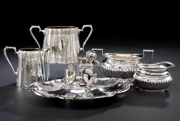 Appraisal: Victorian Silverplate Sugar Bowl and Creamer fourth quarter th century