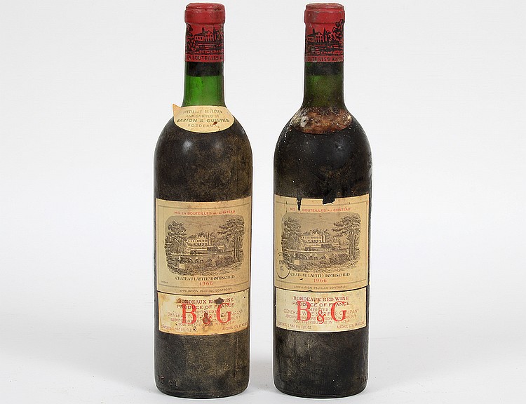 Appraisal: TWO FRENCH CHATEAU LAFITTE ROTHSCHILD RED WINE BOTTLESProvenance Estate of