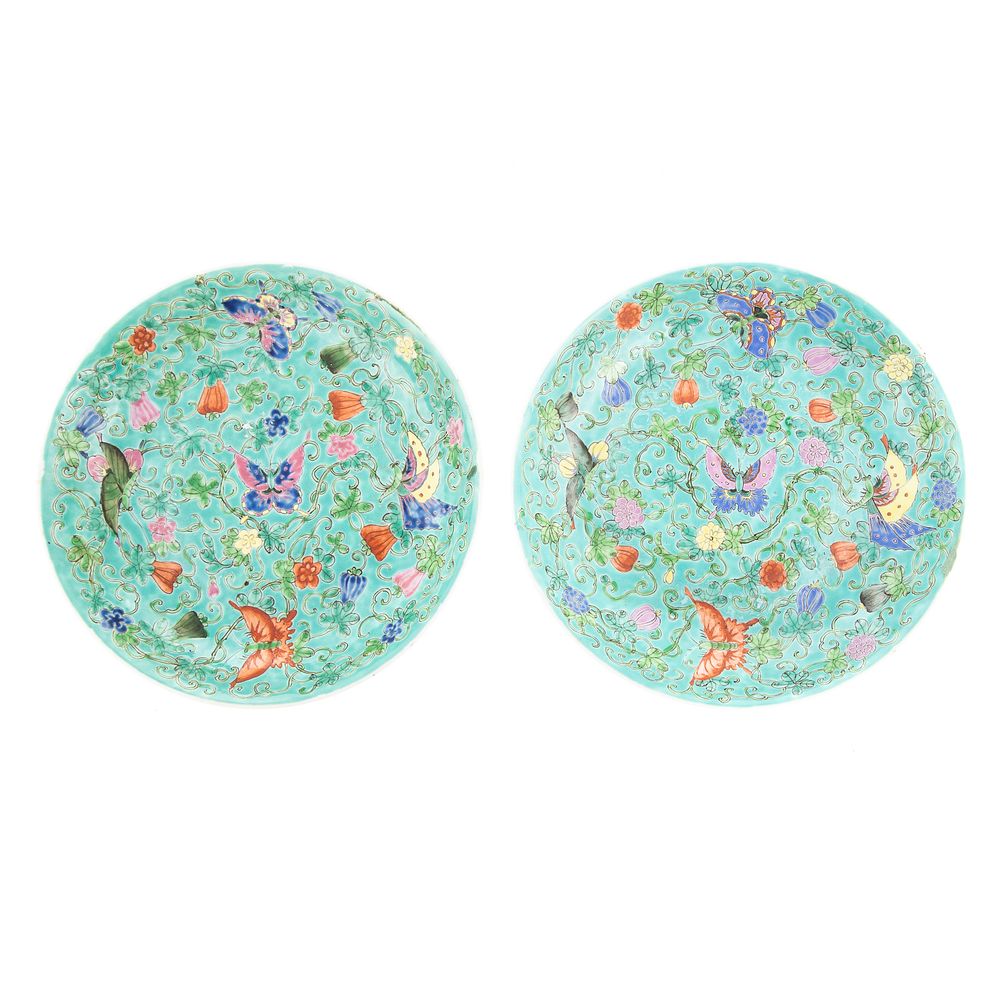 Appraisal: Pair of Chinese Polychrome Porcelain Bowls Guangxu - floral and