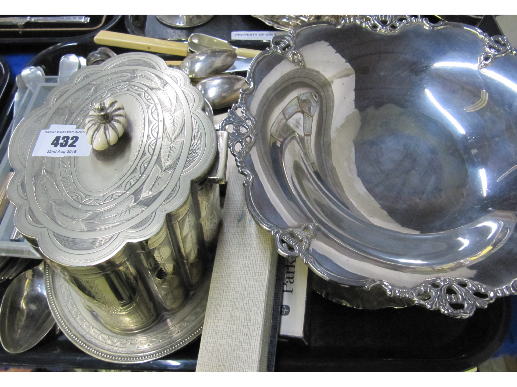 Appraisal: A tray lot of EP - biscuit barrel comport assorted