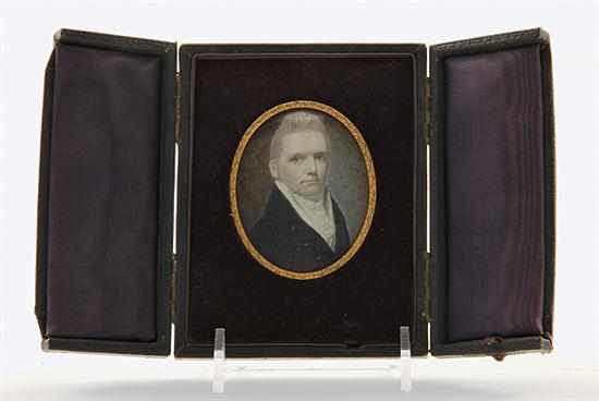 Appraisal: British or American school portrait miniature late th early th