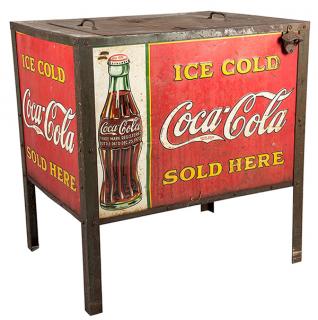 Appraisal: Coca-Cola Cooler Atlanta Georgia Coca-Cola Co ca Four embossed tin