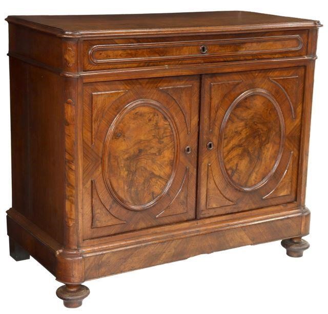 Appraisal: French Napoleon III burled walnut commode late th c fitted