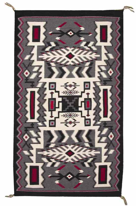 Appraisal: A Navajo Weaving Storm Pattern Two in One Storm in