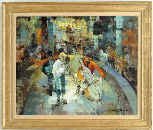 Appraisal: JEAN FABERT French th Century CIRQUE PARIS Oil on canvas