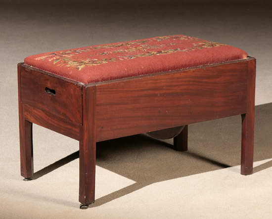 Appraisal: George III Mahogany Metamorphic Library Bench Steps Late th Century