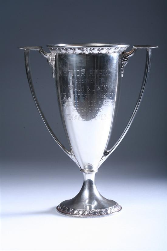 Appraisal: GORHAM STERLING SILVER TROPHY VASE Circa Of typical form inscribed