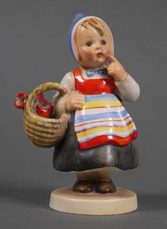 Appraisal: International Hummel Swedish girl carrying basket in right hand Sculptor