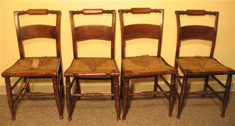 Appraisal: SET OF FOUR HITCHCOCK STYLE SIDE CHAIRS th century the