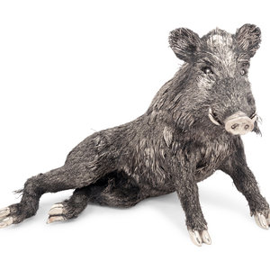 Appraisal: A Buccellati Silver Furry Boar Figure Second Half th Century