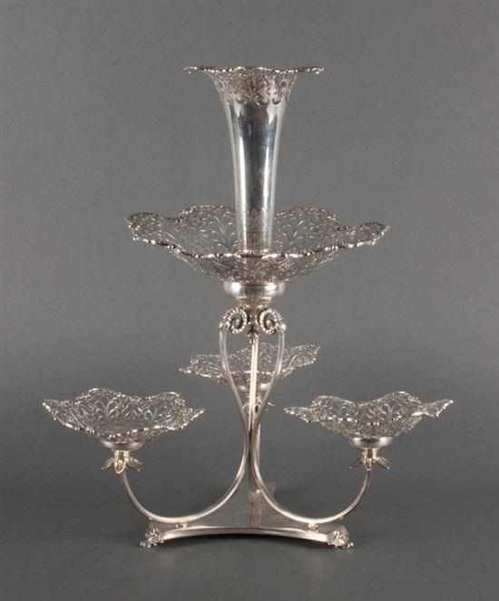 Appraisal: English sterling silver epergne George Jackson and David Fullerton London