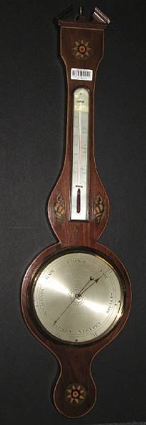 Appraisal: A George III inlaid barometer early th century The banjo