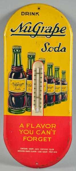 Appraisal: Tin NuGrape Soda Thermometer Description s Slightly warped surface scratches