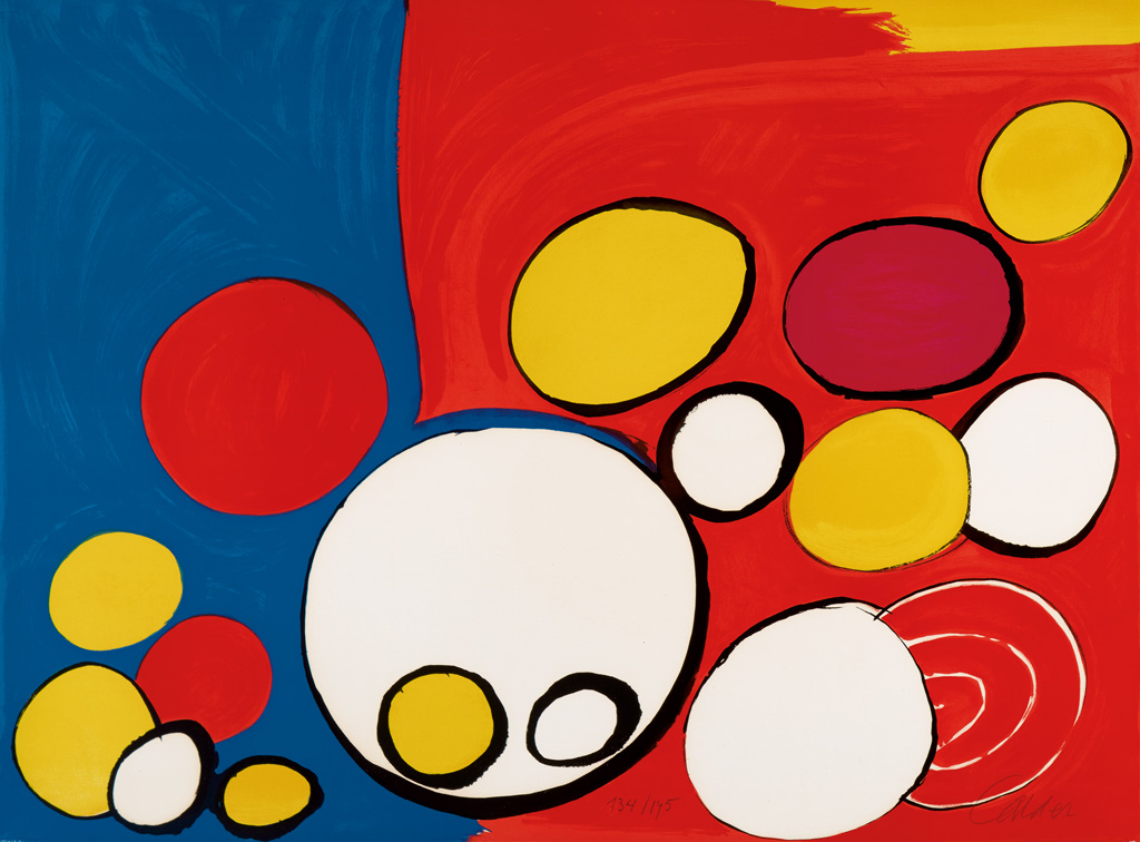 Appraisal: ALEXANDER CALDER Composition with Circles Color lithograph - x mm