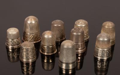 Appraisal: Ten silver thimbles Henry Griffith Sons Chester and various sizes