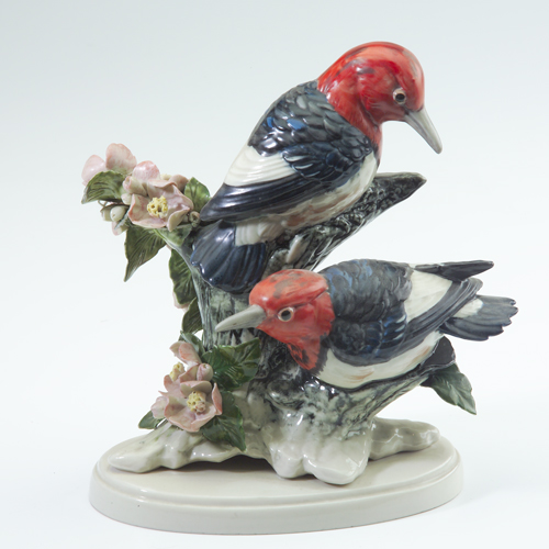 Appraisal: ADDED LOT - Rare STANGL porcelain double red headed woodpecker